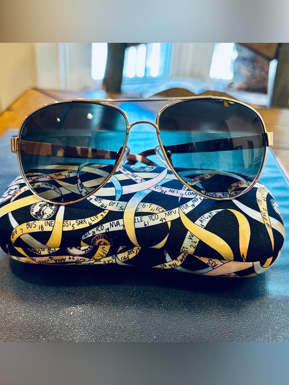 Tory Burch Gold Frame Aviator Sunglasses